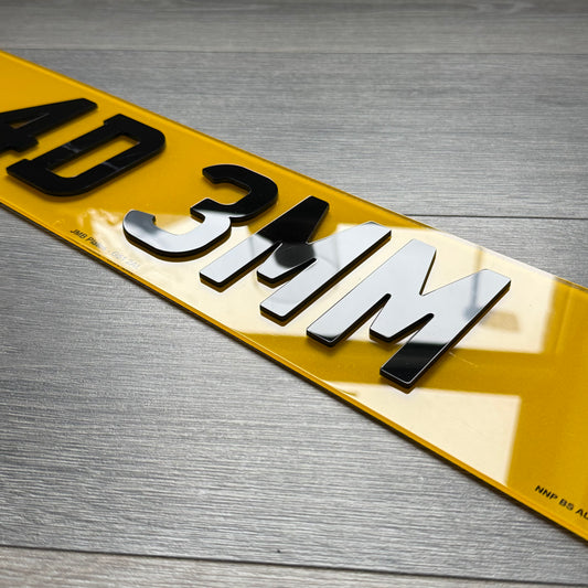 4D 3mm Acrylic Number Plates