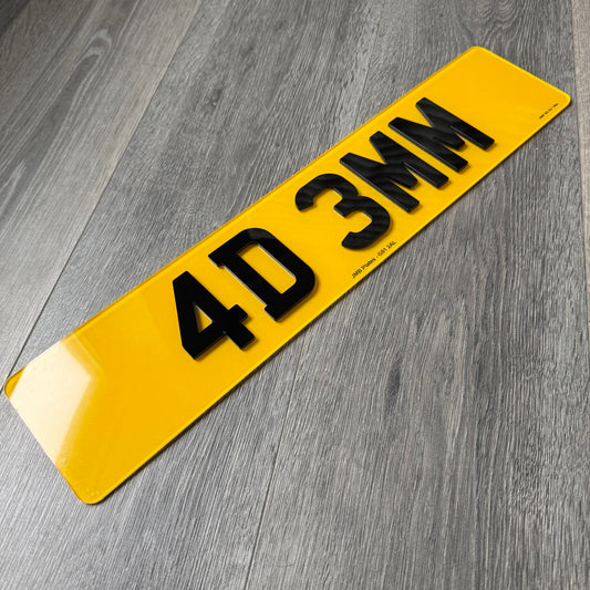 4D 3mm Acrylic Number Plates